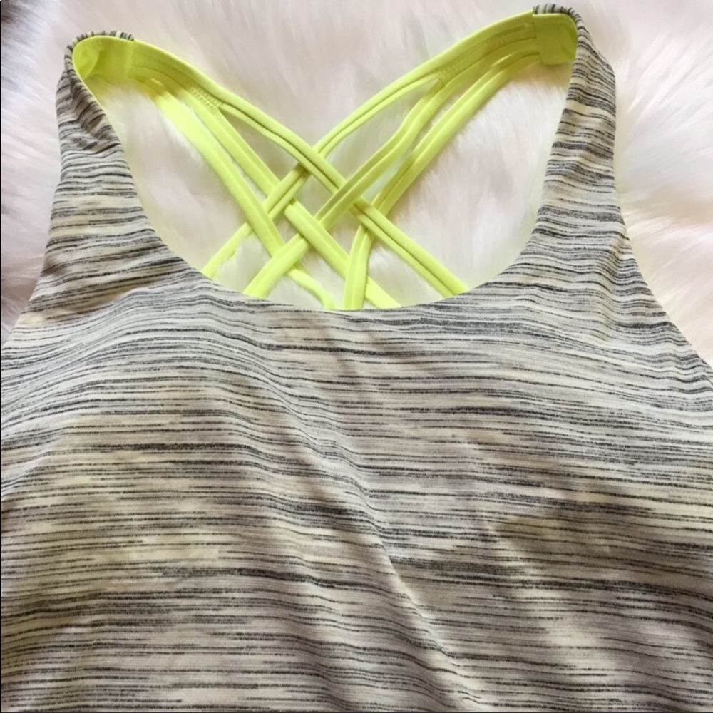 Lululemon slay the studio tank grey neon top bra - Picture 3 of 4